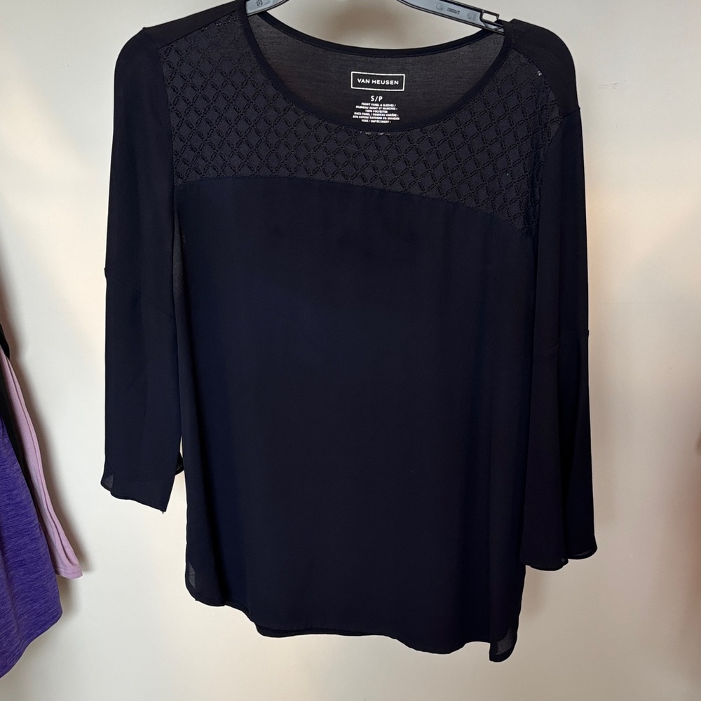 Van Heusen Women's Elegant Navy Blue Blouse